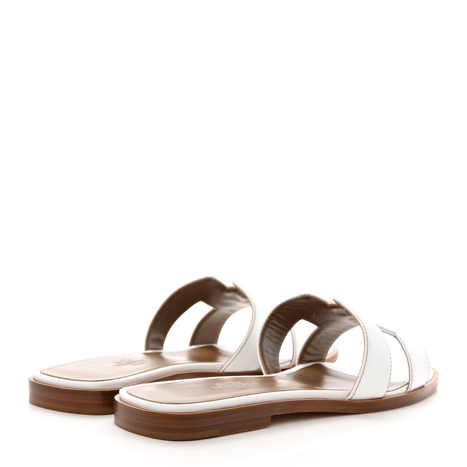 Hermes Box Calfskin Oran Sandals 36 White 4 of 9