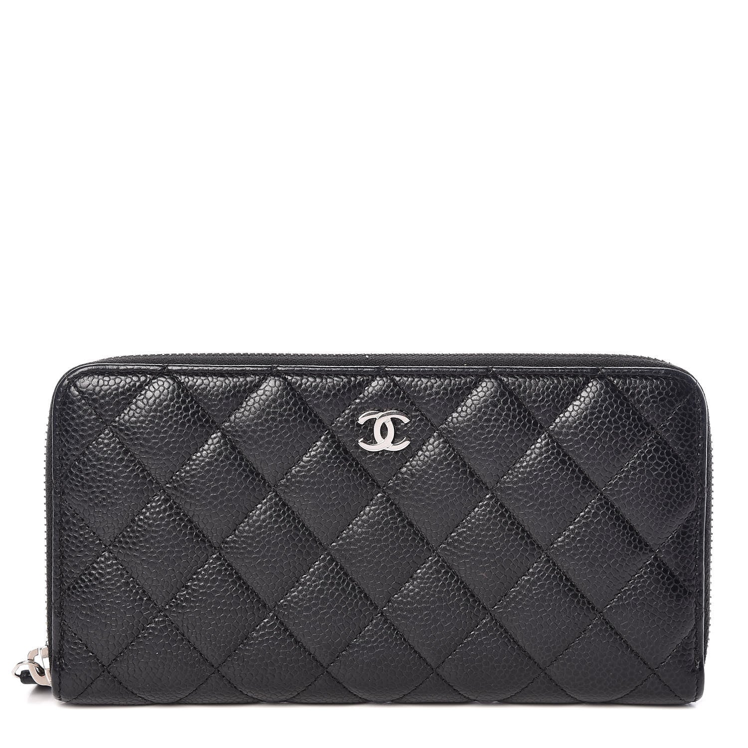 Chanel Caviar Quilted Large Gusset Zip Around Wallet Black 1 of 11