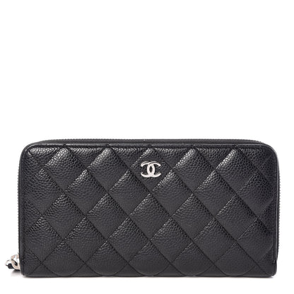 Chanel Caviar Quilted Large Gusset Zip Around Wallet Black 1 of 11