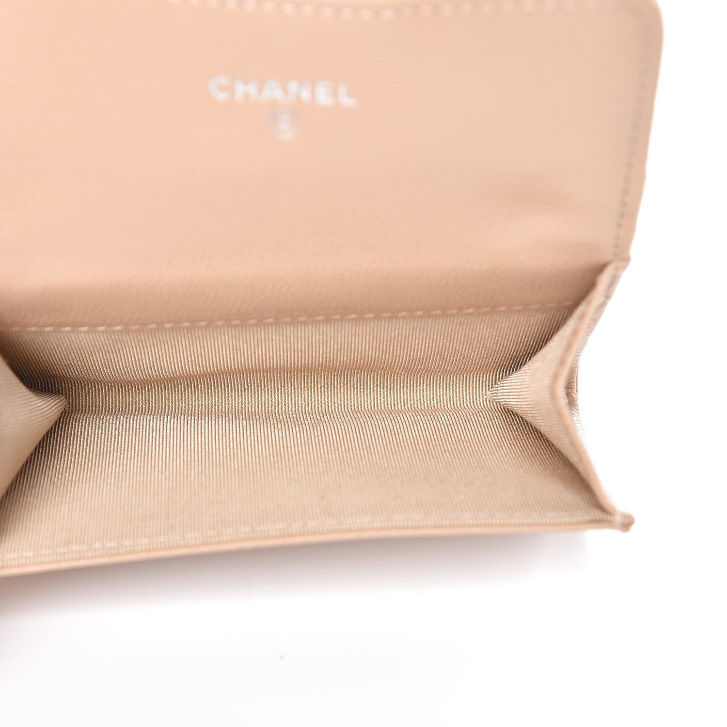 Chanel Caviar Quilted Card Holder Wallet Beige 5 of 9