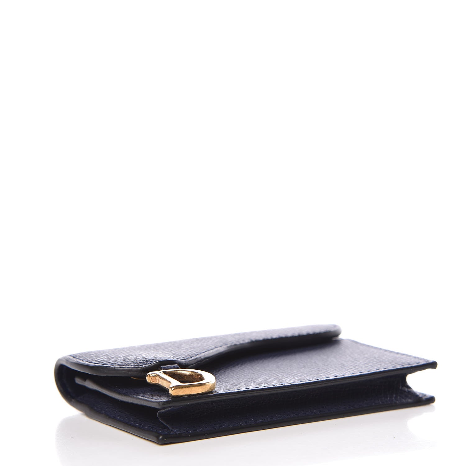 Christian Dior Grained Calfskin Saddle Card Holder Navy 4 of 7