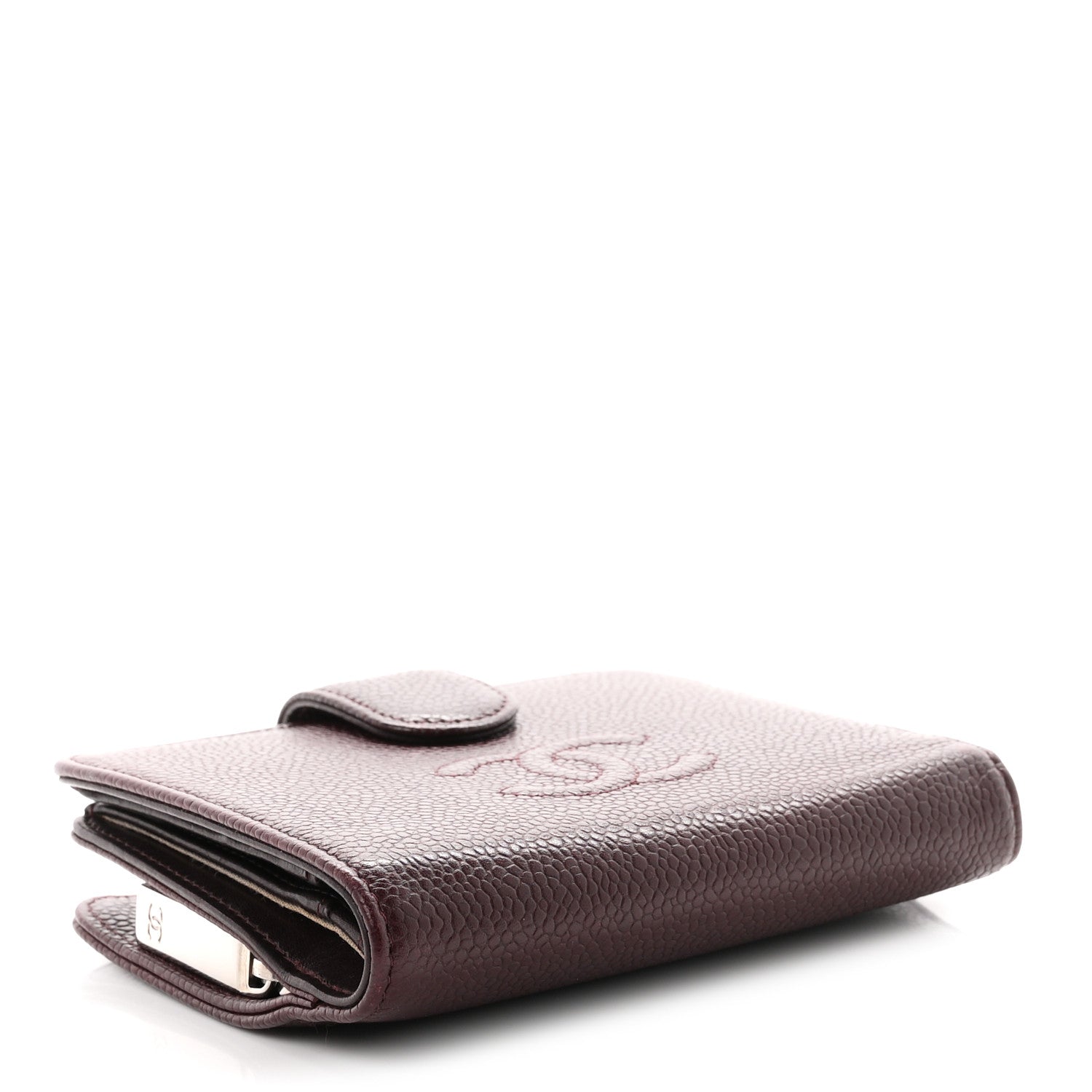 Chanel Caviar Timeless CC Zipped Pocket Wallet Burgundy 4 of 8