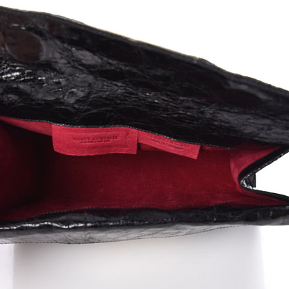 Nancy Gonzalez Crocodile Linen Clutch Black 5 of 6