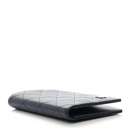 Chanel Caviar Quilted Passport Holder Navy Blue 4 of 7