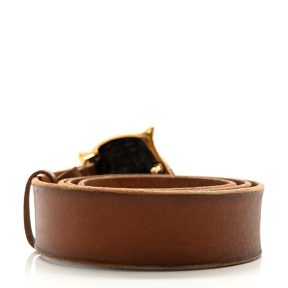 Gucci Calfskin Brass Feline Buckle Belt 90 36 90 36 Toscano 2 of 7