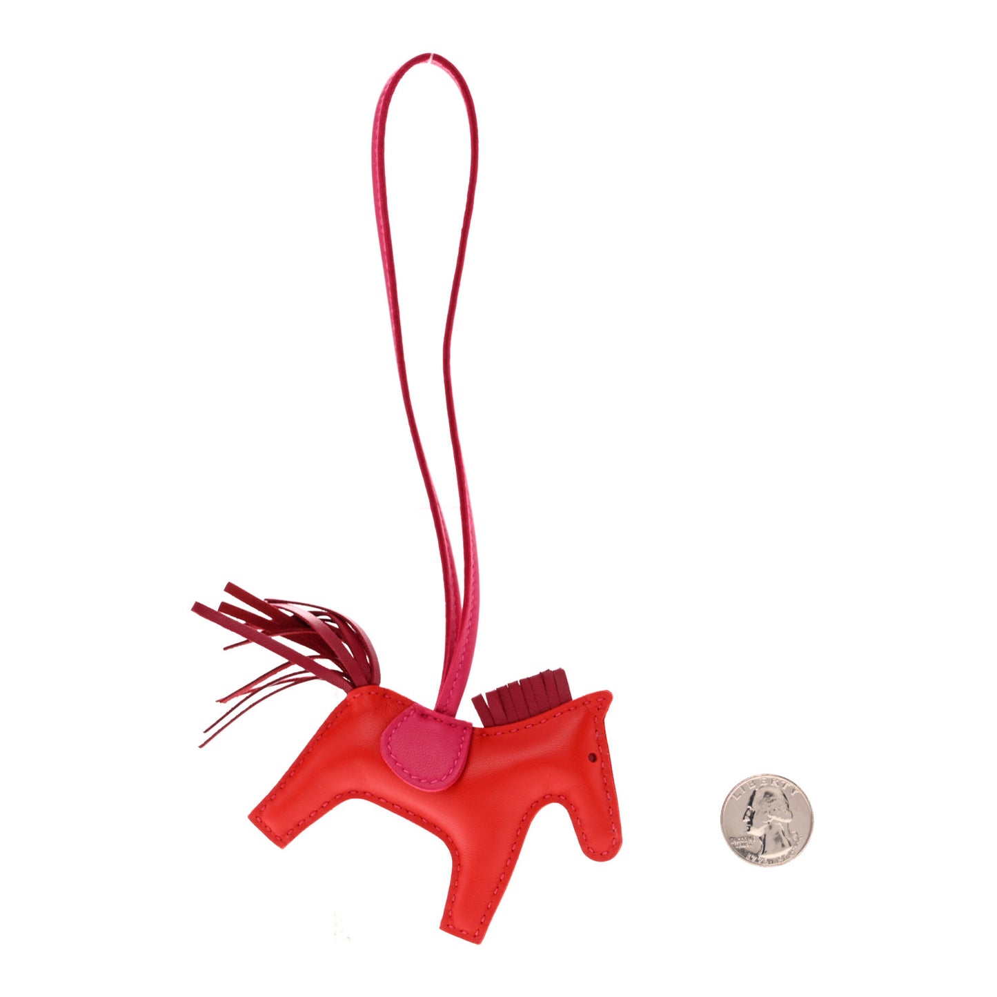 Milo Lambskin Grigri Rodeo Horse Bag Charm PM Rouge Indien Rubis Rose Mexico