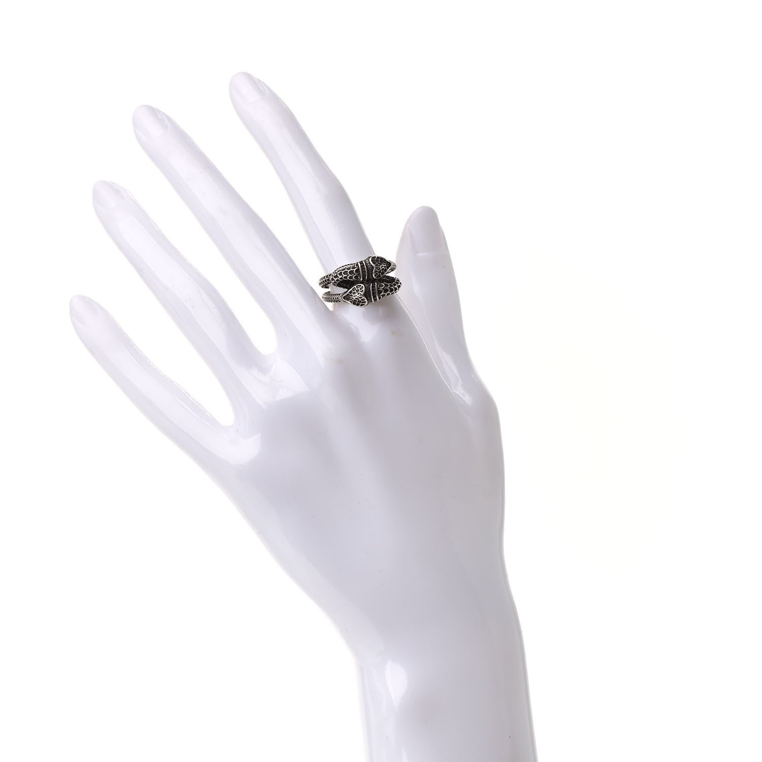 Gucci Sterling Silver Gucci Garden Double Snake Ring 53 6.5 2 of 10