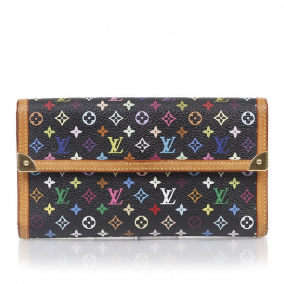 Louis Vuitton Monogram Multicolor Porte Tresor International Wallet Black 1 of 12