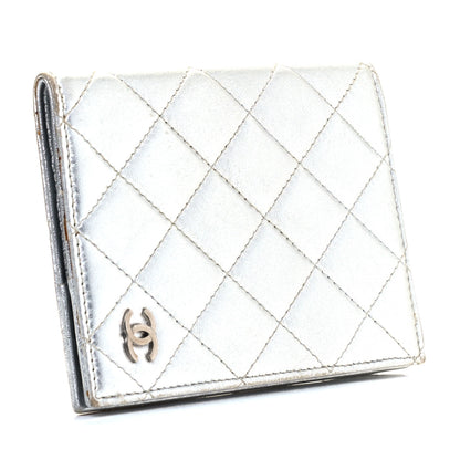 Chanel Metallic Lambskin Quilted Passport Holder Silver 2 of 4