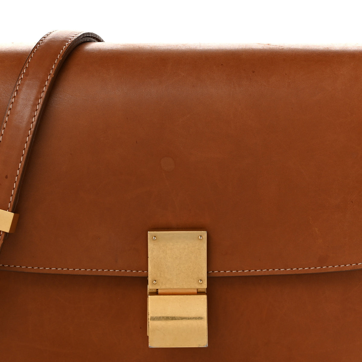 Celine Natural Calfskin Medium Classic Box Flap Bag Tan 8 of 10