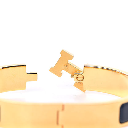 Hermes Narrow Enamel Clic Clac H Bracelet PM Indigo 4 of 6