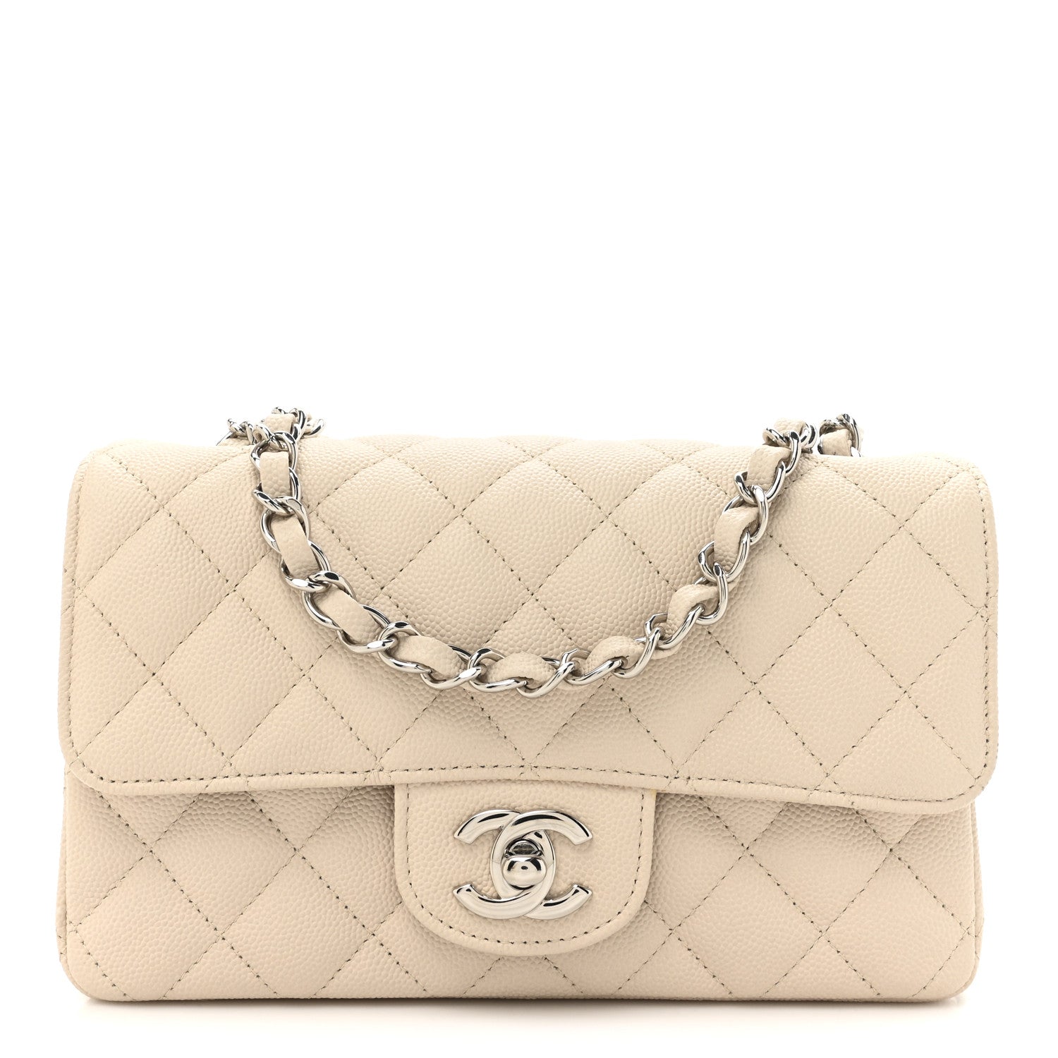 Chanel Caviar Quilted Mini Rectangular Flap Light Beige 1 of 11