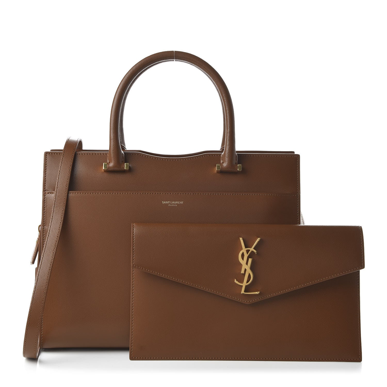Saint Laurent Grain De Poudre Medium Uptown Tote Brick 19 of 20