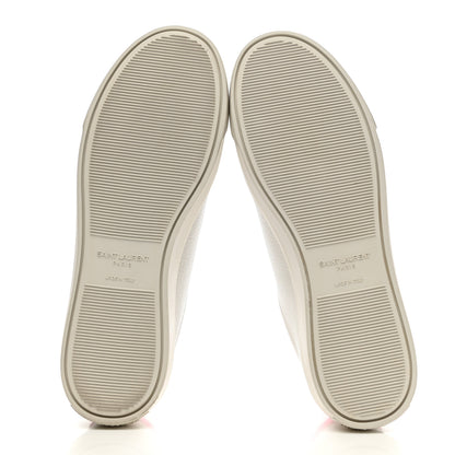 Saint Laurent Grained Calfskin Andy Low Top Sneakers 38.5 White Pink 5 of 8