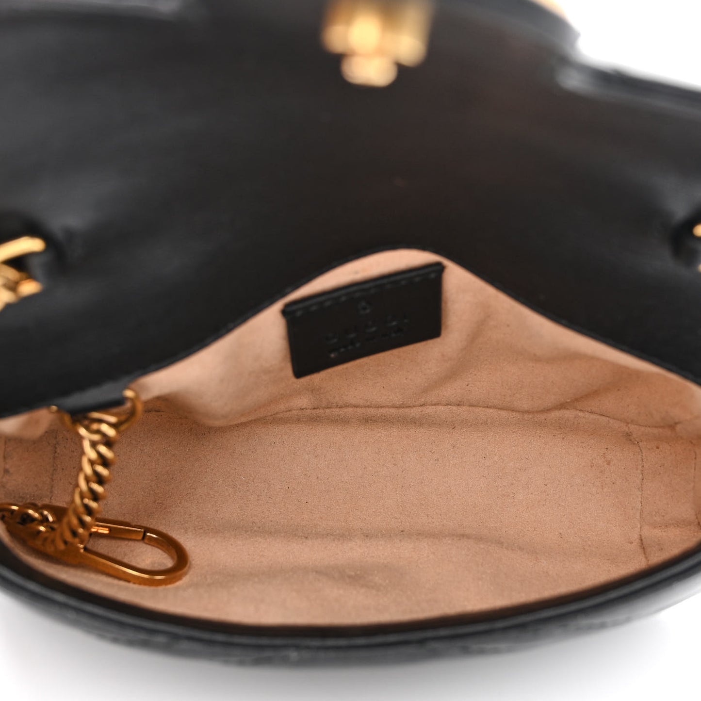 Calfskin Matelasse Super Mini GG Marmont Shoulder Bag Black