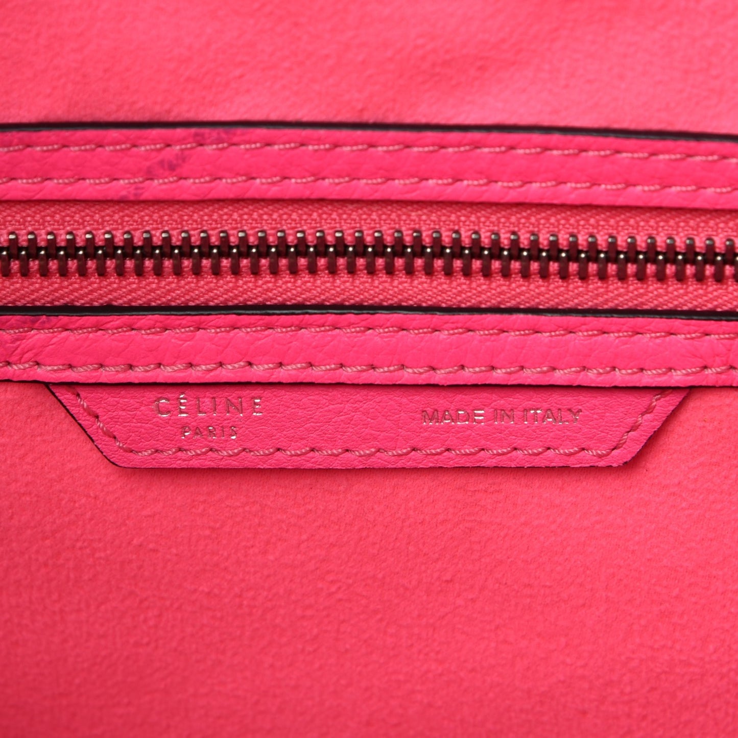 Drummed Calfskin Mini Luggage Fluo Pink