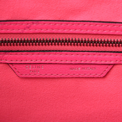 Celine Drummed Calfskin Mini Luggage Fluo Pink 6 of 9