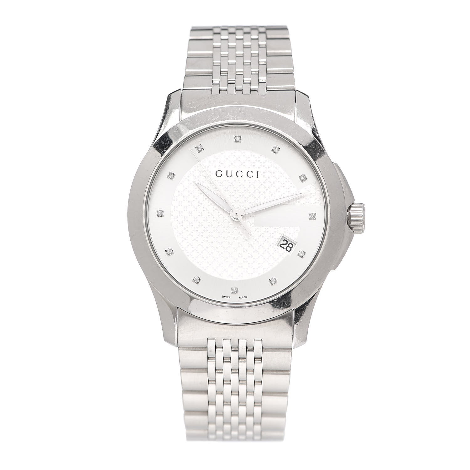 Gucci Stainless Steel Diamond 38mm G-Timeless Quartz Watch 1 of 6