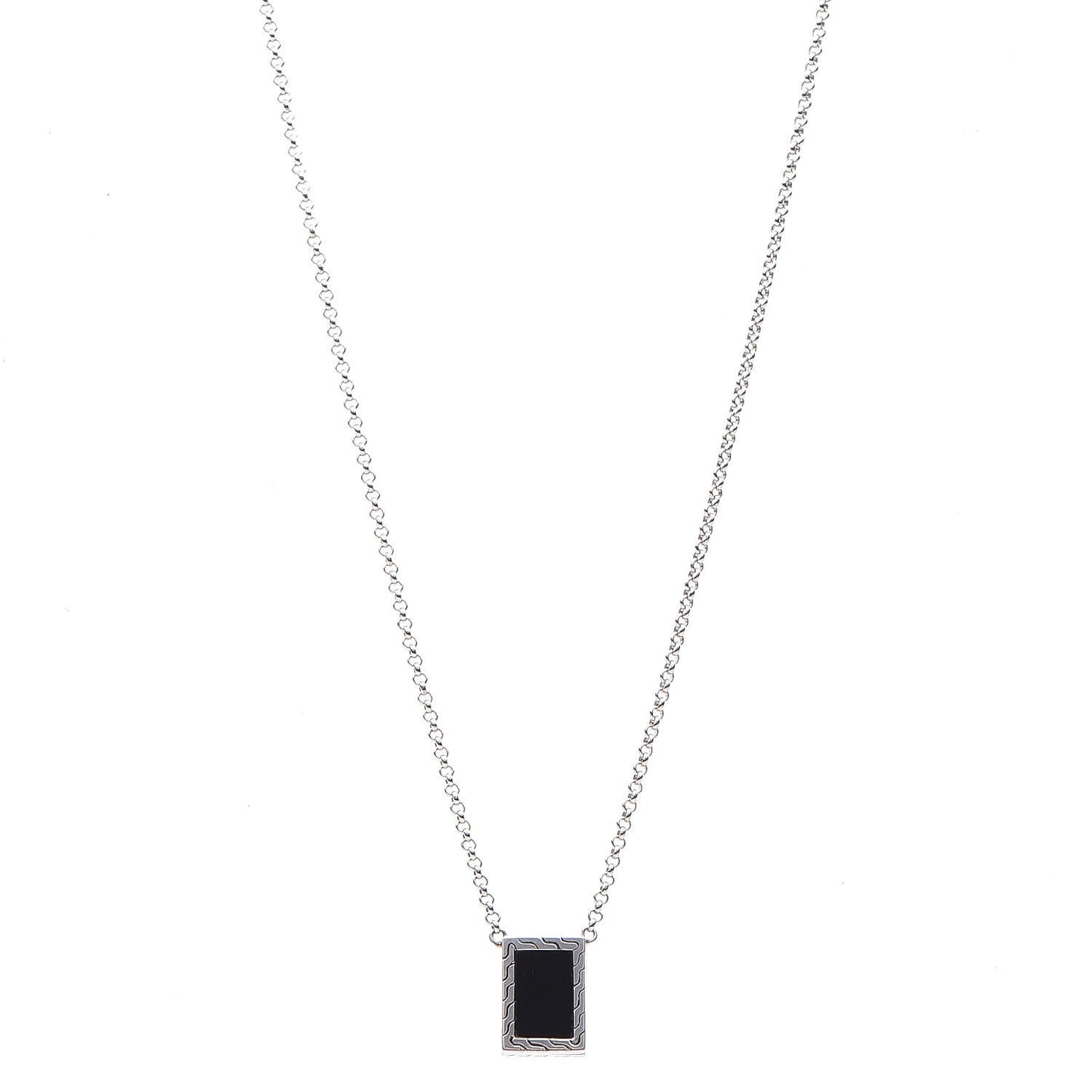 Sterling Silver Tiger's Eye Black Onyx Classic Chain Necklace
