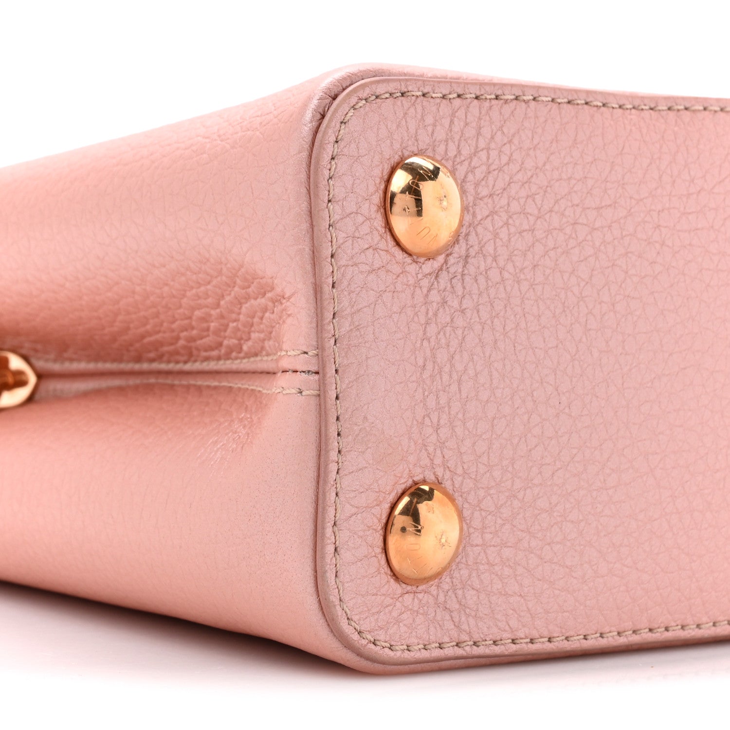 Louis Vuitton Metallic Taurillon Capucines BB Pearly Pink 9 of 12