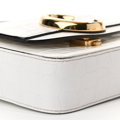 Chloe Calfskin Crocodile Embossed Mini C Double Carry Brilliant White 8 of 9