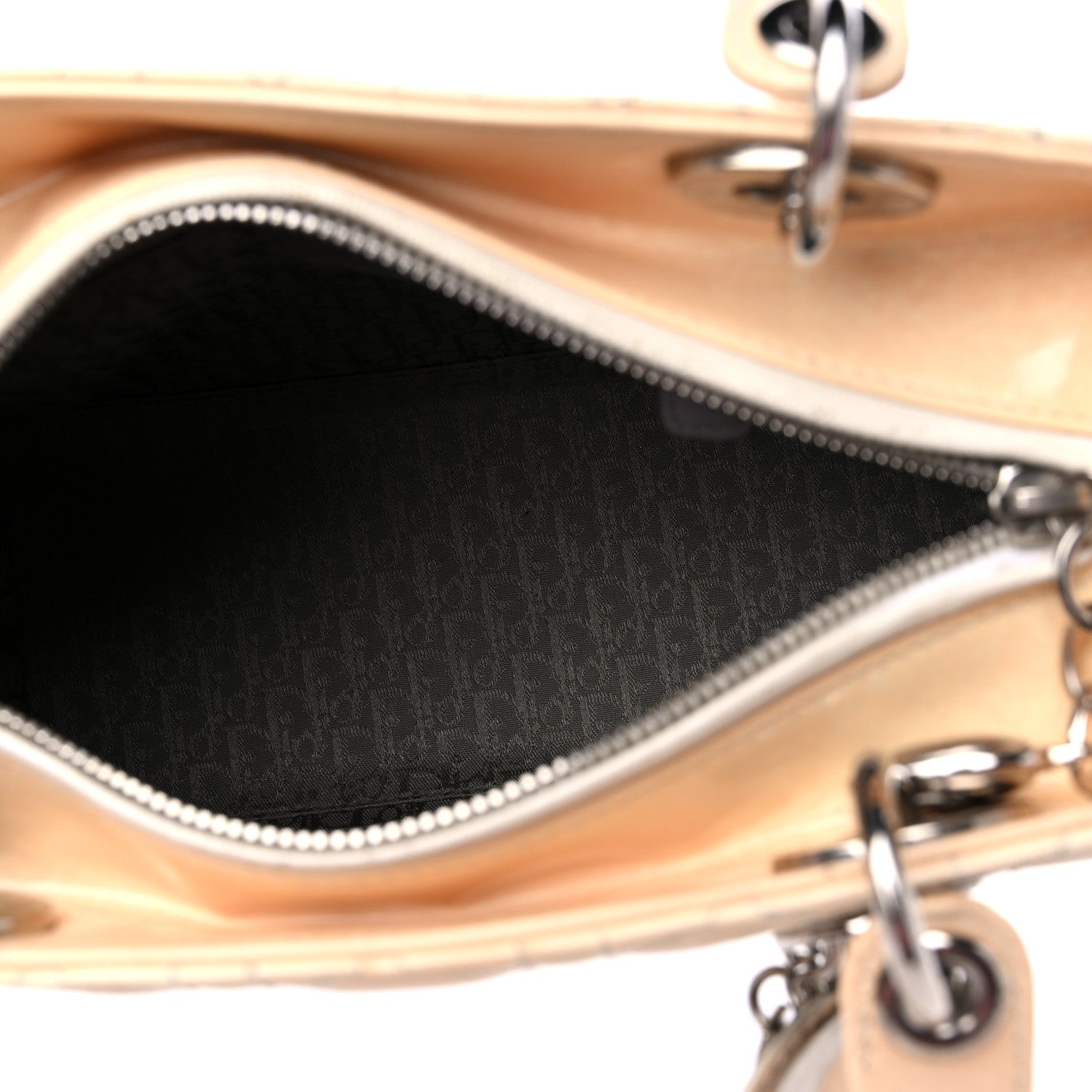 Christian Dior Patent Cannage Medium Lady Dior Beige 6 of 16