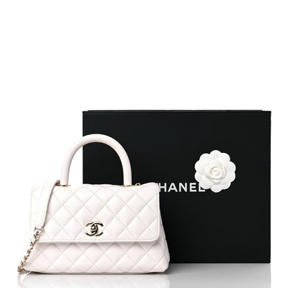 Chanel Caviar Quilted Mini Coco Handle Flap White 13 of 13