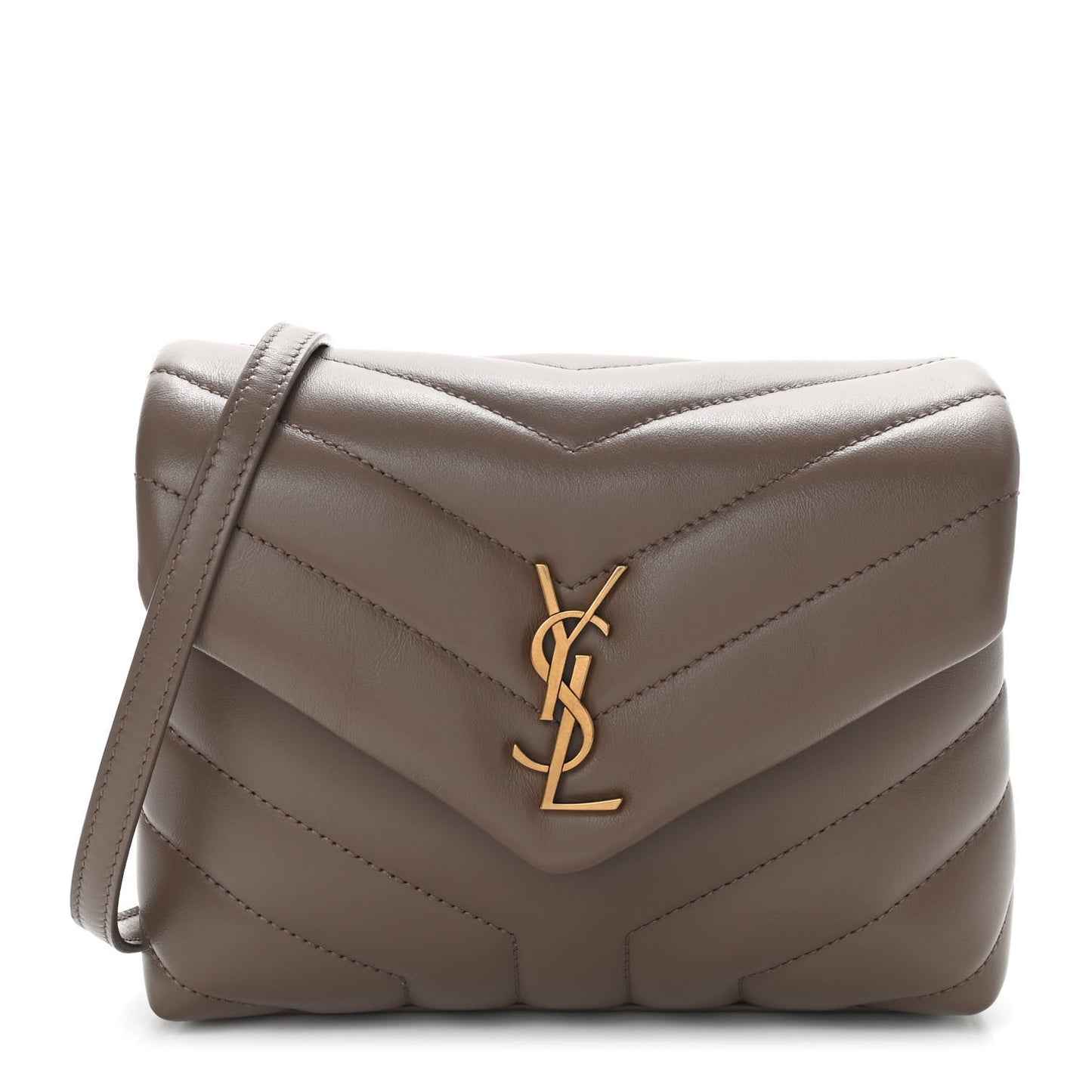 Calfskin Y Quilted Monogram Toy Loulou Crossbody Bag Taupe