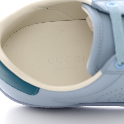 Gucci Calfskin Interlocking G Perforated Womens Ace Sneakers 35 Porcelain Light Blue Zaffiro 7 of 9