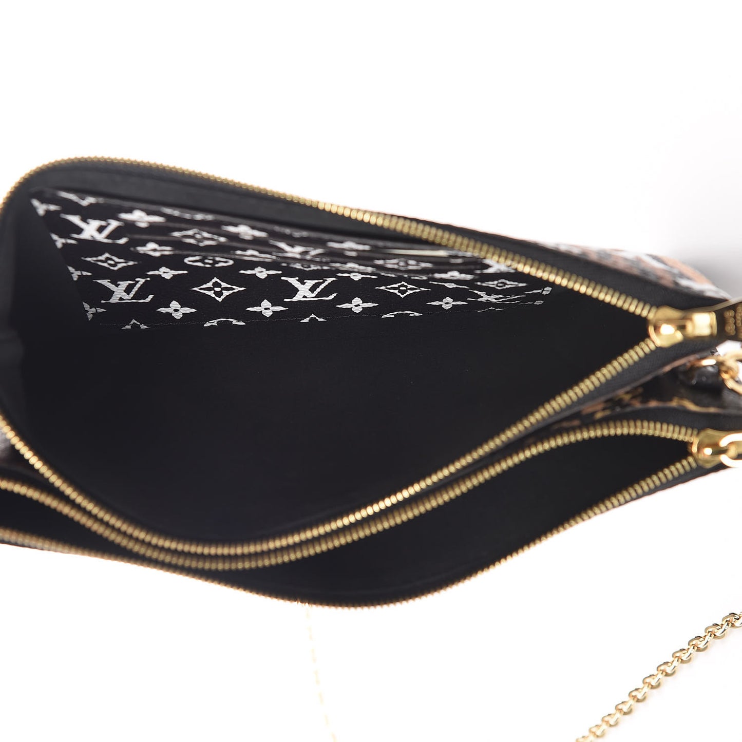 Monogram Giant Jungle Pochette Double Zip Black