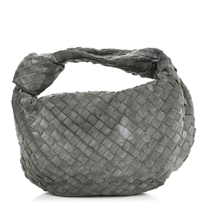 Bottega Veneta Suede Calfskin Intrecciato Teen Jodie Hobo Thunder 1 of 12