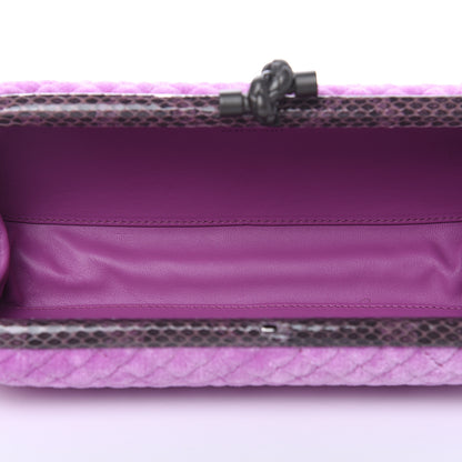Bottega Veneta Velvet Intreccio Impero Ayers Knot Clutch Peony 5 of 8