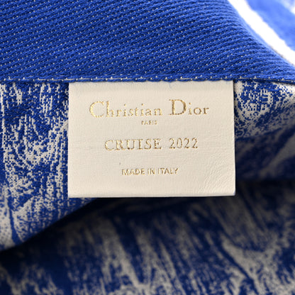 Christian Dior Canvas Print Cruise Tote Ivory Blue 6 of 9