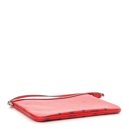 MCM Visetos Liz Shopper Tote Pouch Ruby Red 4 of 9
