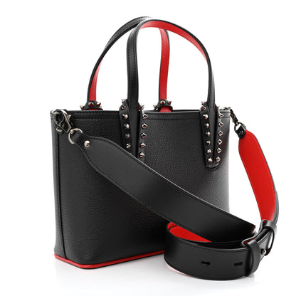 Christian Louboutin Calfskin Spikes Mini East West Cabata Tote Black 3 of 10