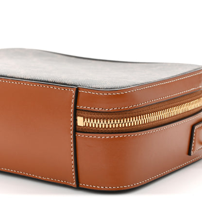 Celine Triomphe Canvas Top Handle Messenger Box Tan 10 of 10