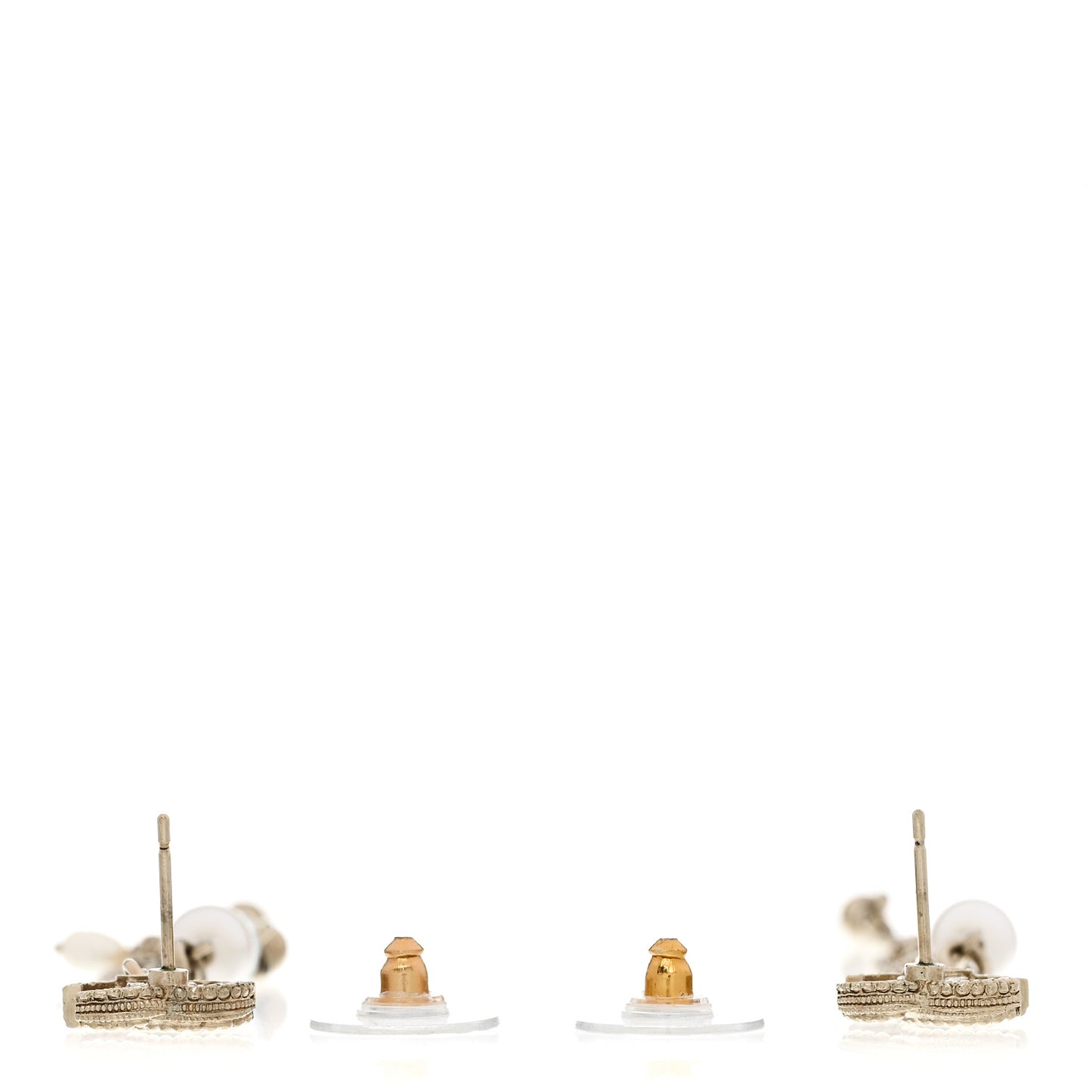 Chain Pearl CC Drop Earrings Light Gold