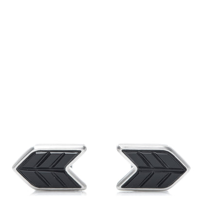 David Yurman Sterling Silver Black Onyx Chevron Stone Cufflinks 1 of 6