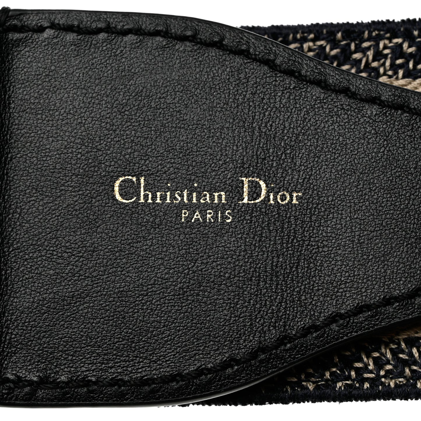 Canvas Embroidered Large Book Belt 85 34 Black Beige