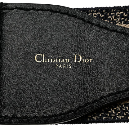Christian Dior Canvas Embroidered Large Book Belt 85 34 Black Beige 7 of 7