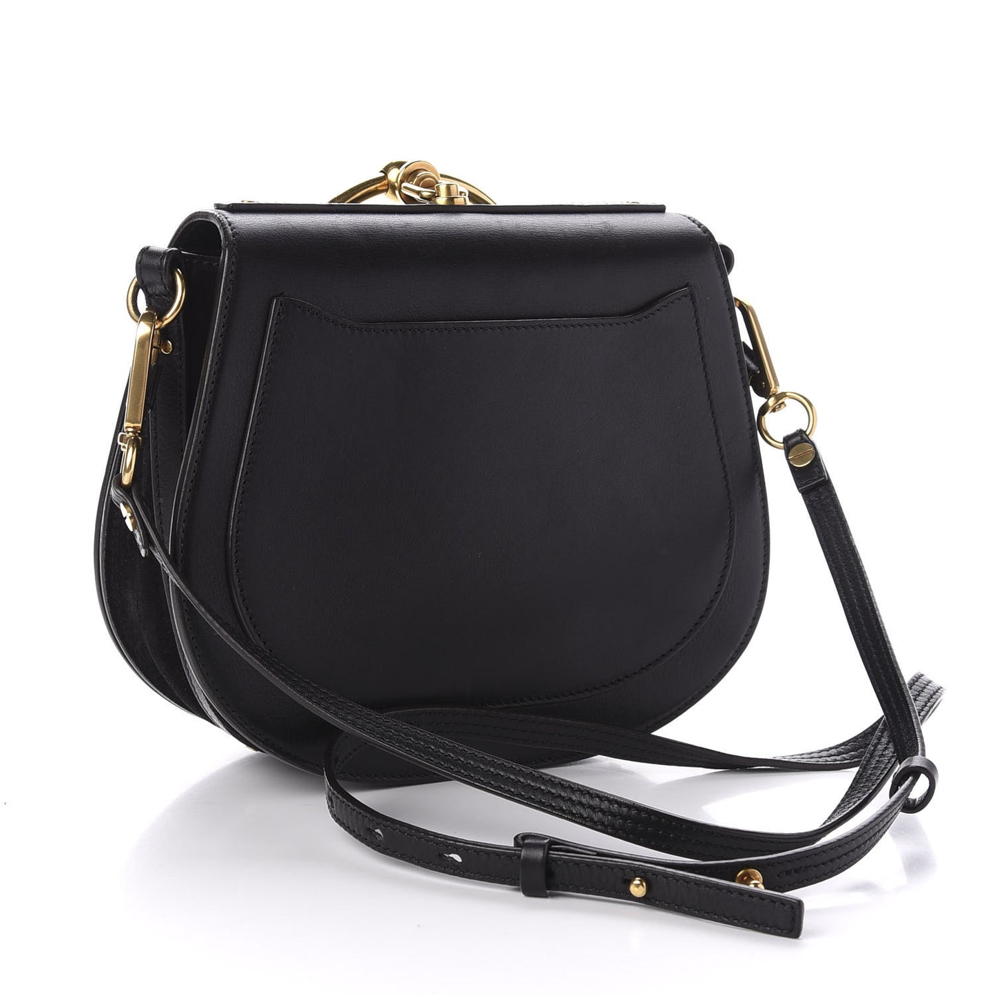 Calfskin Suede Medium Nile Bracelet Bag Black