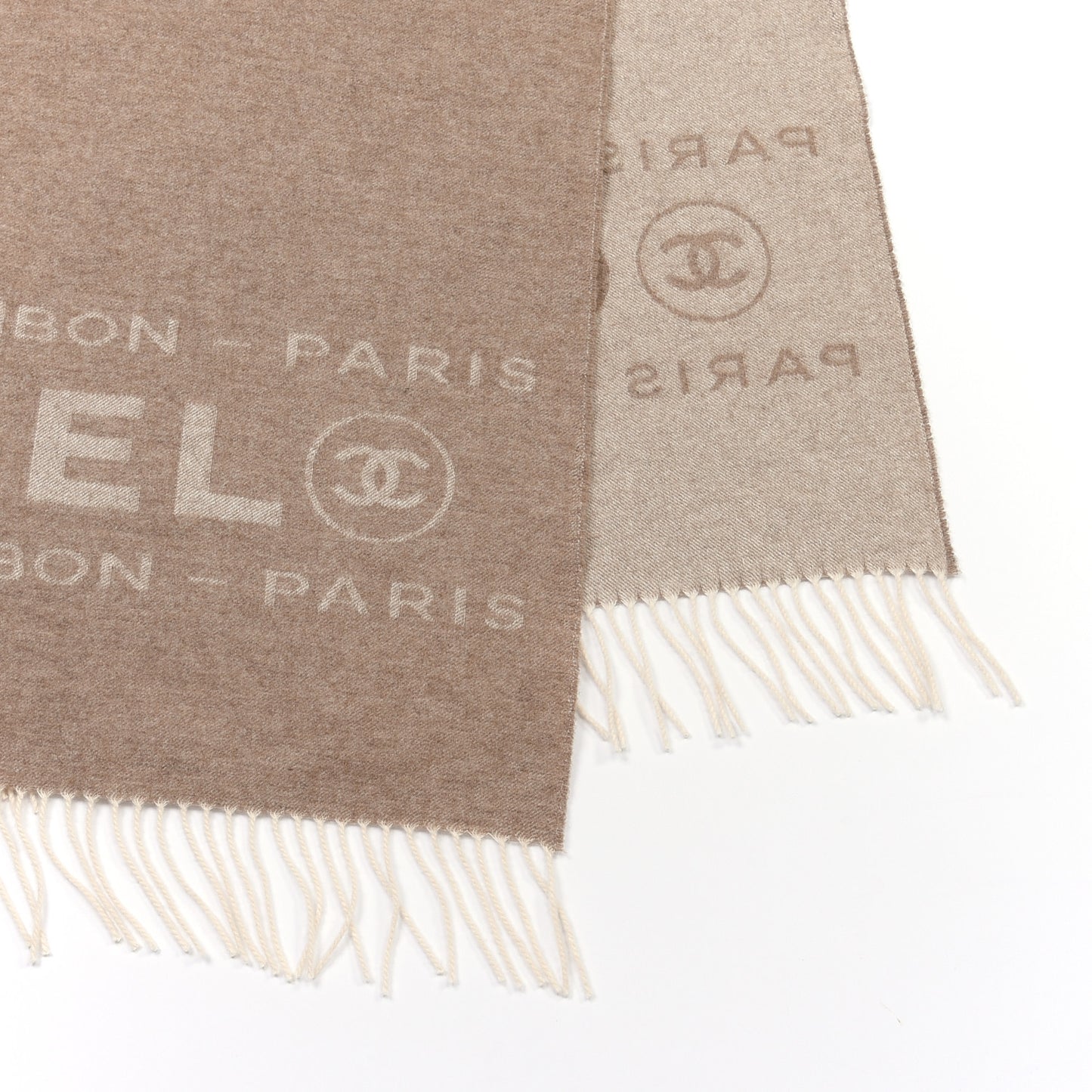 Cashmere CC Logo Stole Beige