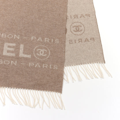 Chanel Cashmere CC Logo Stole Beige 3 of 5
