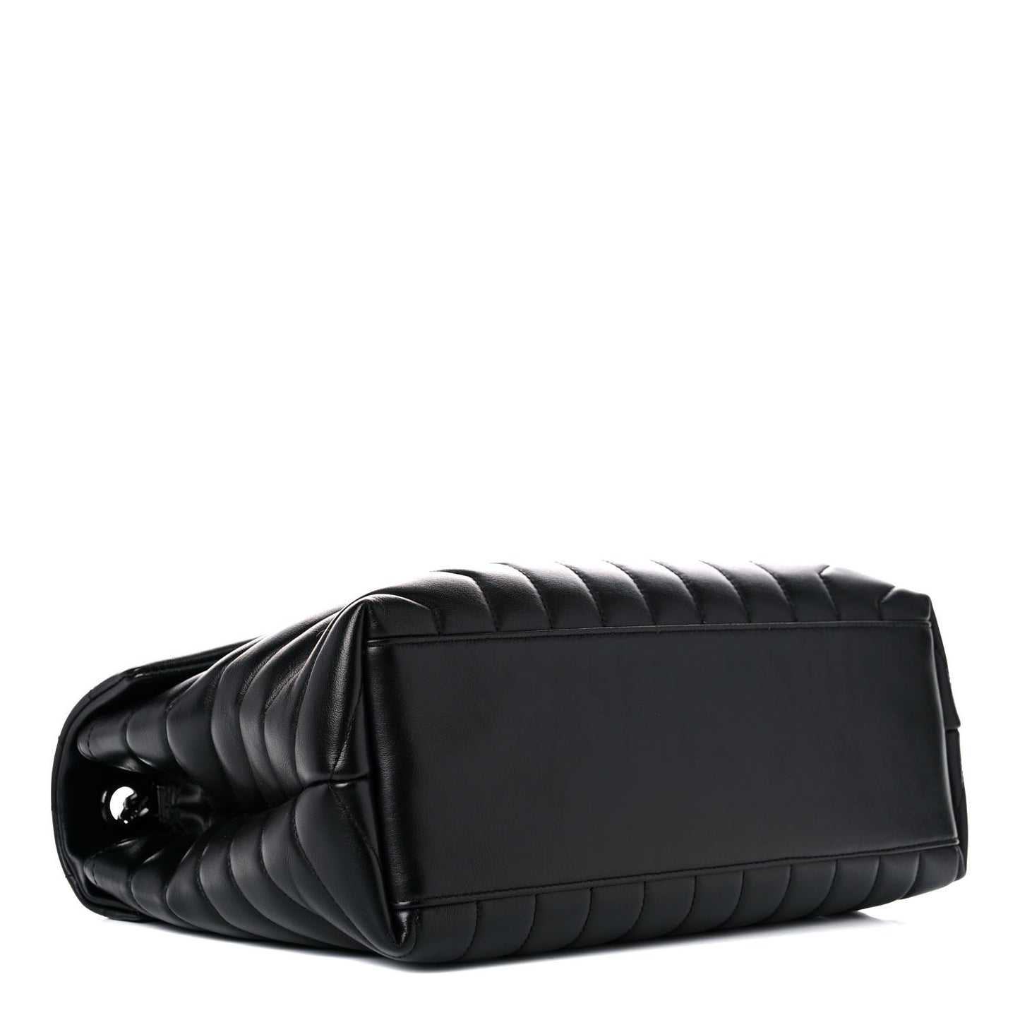 Calfskin Y Quilted Monogram Medium Loulou Chain Satchel Black