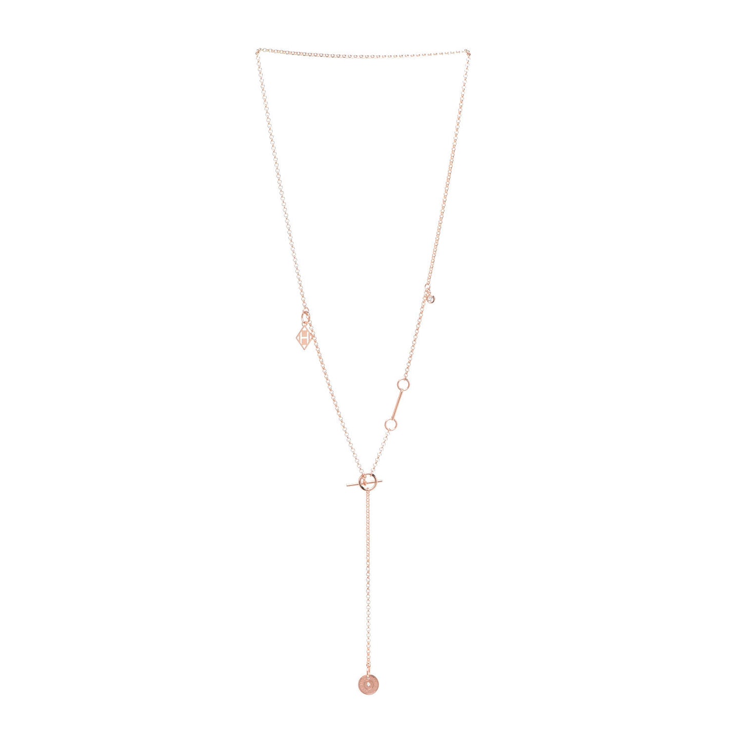 18K Rose Gold Diamond Gambade Necklace