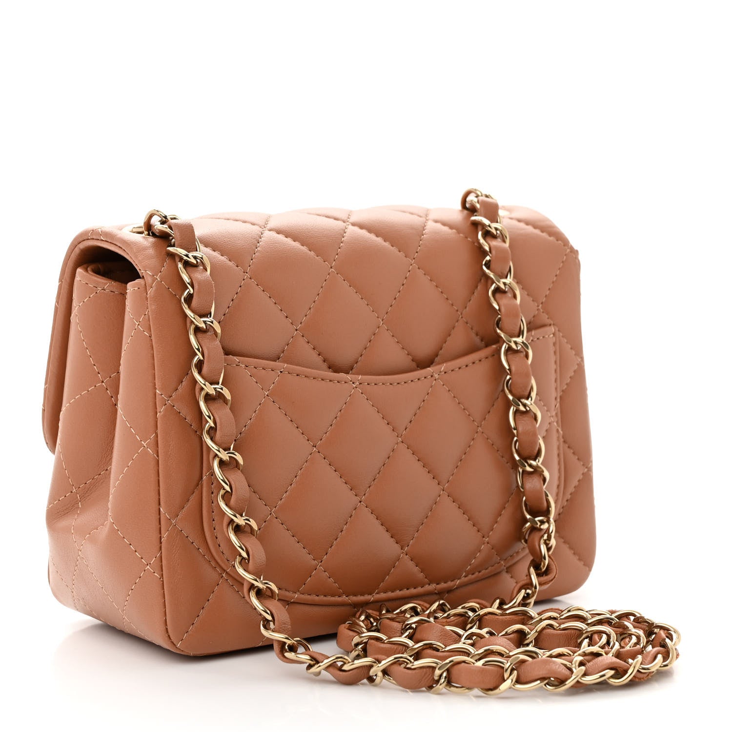 Chanel Lambskin Quilted Mini Square Flap Brown 3 of 10
