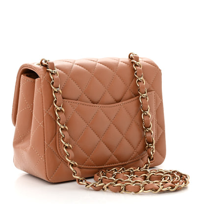 Chanel Lambskin Quilted Mini Square Flap Brown 3 of 10