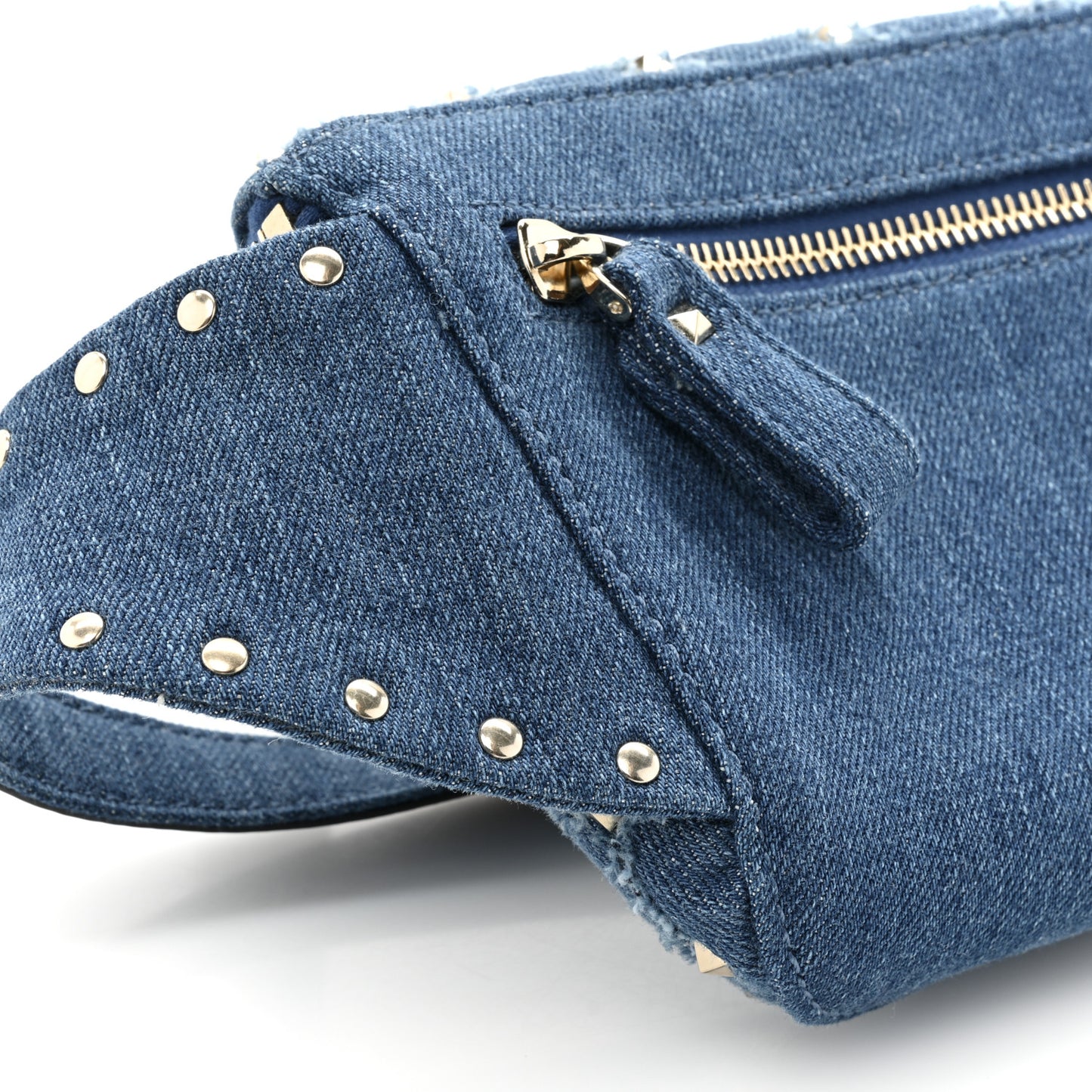 Denim Rockstud Spike Belt Bag Denim