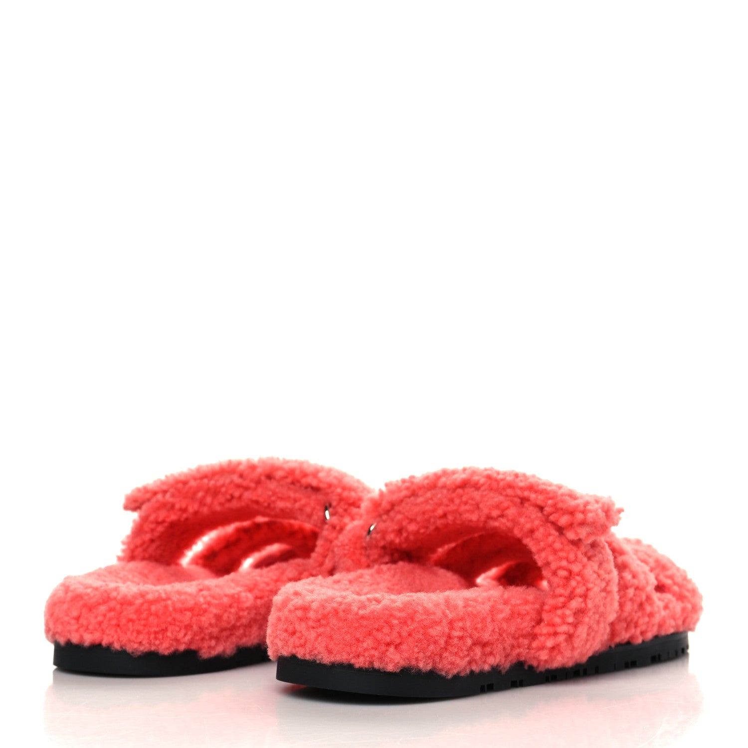 Hermes Woolskin Womens Chypre Sandals 38 Rose Du Desert 4 of 8