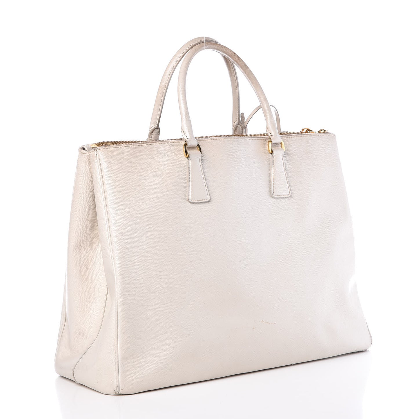 Saffiano Large Galleria Double Zip Tote Talco